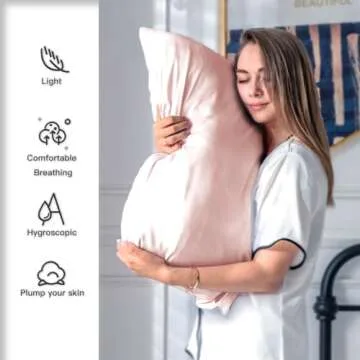 Mulberry Silk Pillow Cases for Hair and Skin Queen Size Silk Pillowcase with Zipper Soft Breathable Smooth Cooling Satin Silk Pillow Covers for Sleeping (Coral,20"X 30",1Pcs)