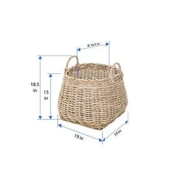 Kouboo Coron Rattan, Sidetable & Planter Stand, Hand Crafted Wicker Accent Lightweight Table, Patio Rattan End Table, Indoor, Black Stool