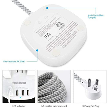 Multi-Functional Power Strip with USB Ports for Travel