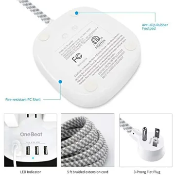 Multi-Functional Power Strip with USB Ports for Travel