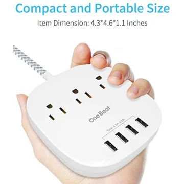 Multi-Functional Power Strip with USB Ports for Travel