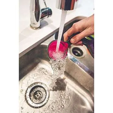 Collapsible Measuring Cups and Nesting Spoons - Adjustable Silicone for Cooking, used for Liquid and Dry Kitchen Items - Portable Portion Control, Dog Food, Kids, Travel, Camper, Space-Saving - 1 Set