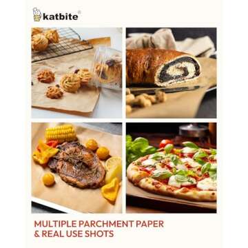 Katbite 200Pcs 9x13 inch Heavy Duty Unbleached Parchment Paper, Parchment Paper Sheets for Baking Cookies, Cooking, Frying, Air Fryer, Grilling Rack, Oven(9x13 Inch)