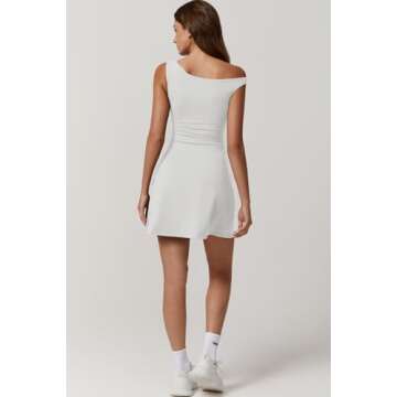Stylish One Shoulder Tennis Dress with Built-in Shorts