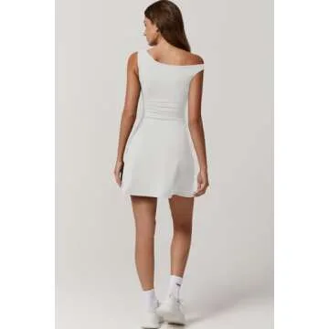 Stylish One Shoulder Tennis Dress with Built-in Shorts