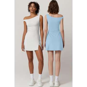 Stylish One Shoulder Tennis Dress with Built-in Shorts