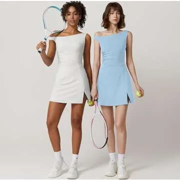 Stylish One Shoulder Tennis Dress with Built-in Shorts