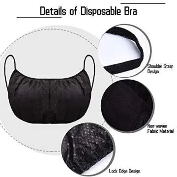 Janmercy 50 Pcs Disposable Bras for Women Spa Garment