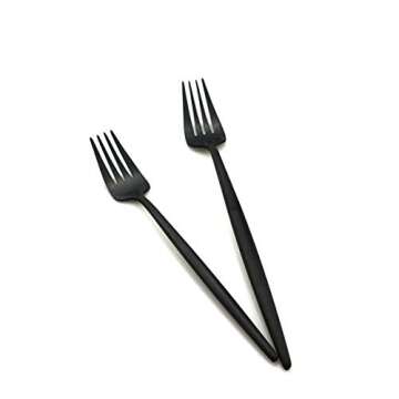 Gugrida 20-Piece Matte Black Flatware Set, 18/10 Stainless Steel, Includes Dinner Knife, Spoon, Fork, Salad Fork, Dessert Spoon, Straw, Dishwasher Safe, Modern Style