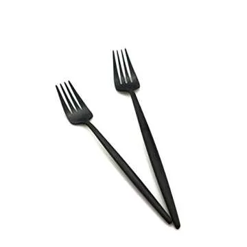 Gugrida 20-Piece Matte Black Flatware Set, 18/10 Stainless Steel, Includes Dinner Knife, Spoon, Fork, Salad Fork, Dessert Spoon, Straw, Dishwasher Safe, Modern Style