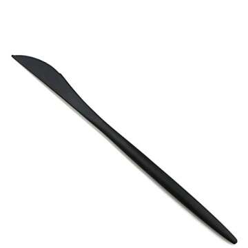 Gugrida 20-Piece Matte Black Flatware Set, 18/10 Stainless Steel, Includes Dinner Knife, Spoon, Fork, Salad Fork, Dessert Spoon, Straw, Dishwasher Safe, Modern Style