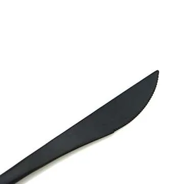 Gugrida 20-Piece Matte Black Flatware Set, 18/10 Stainless Steel, Includes Dinner Knife, Spoon, Fork, Salad Fork, Dessert Spoon, Straw, Dishwasher Safe, Modern Style