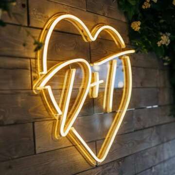 Custom Neon Signs - LED Wedding Custom Neon Name Initials Sign for Wall Decor, Personalized Neon Nam...