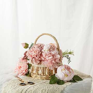 H.FLOLAVIDA Artificial Flowers Combo, Fake Foam Silk Flowers for DIY Wedding Decor, Baby Shower, Bridal Shower, Wedding Bouquet, Centerpieces Floral Arrangements Party Tables Home Decorations