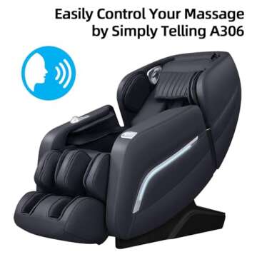 iRest A306 Massage Chair, Full Body Zero Gravity Recliner with AI Voice Control, SL Track, Bluetooth, Yoga Stretching, Foot Rollers, Airbags, Heating (Black)