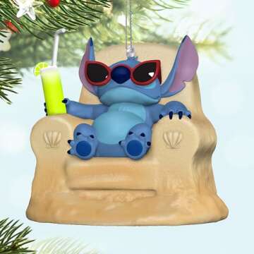 Hallmark Keepsake Christmas Ornament 2024, Disney Lilo & Stitch Sun-Kissed Stitch, Gifts for Disney Fans