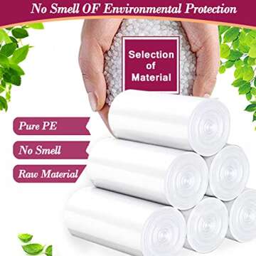 4 Gallon 180pcs Small Clear Trash Bags Strong Clear Garbage Bags, Bathroom Trash Can Bin Liners, Plastic Bags for Office, Waste Basket Liner, Fit 12-15 Liter, 3.5,4,4.5 Gal（Clear 180）