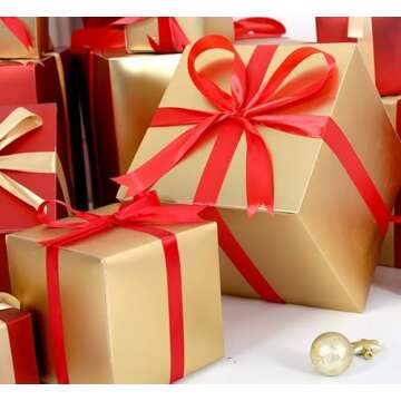 KSRIGHT 1 inch x 25 Yards Double Faced Red Satin Ribbon for Gift Wrapping,Wedding Decoration, Bows Making, Sewing, DIY Crafts