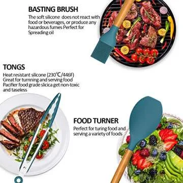 Umite Chef Kitchen Cooking Utensils Set, 33 pcs Non-stick Silicone Utensils Spatula Set with Holder,...