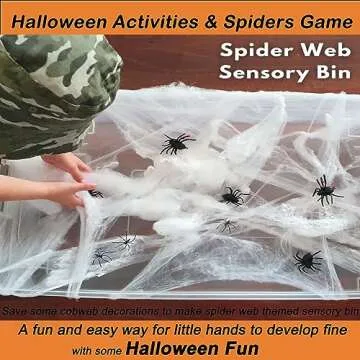 KIWILEPI 300sqft Spider Webs Halloween Decorations,Stretchy Spider Web Cobwebs with 10 Glow Fake Spider 10 Creepy Black Spiders White Webbing Outdoor Indoor Haunted House Spooky Party Décor