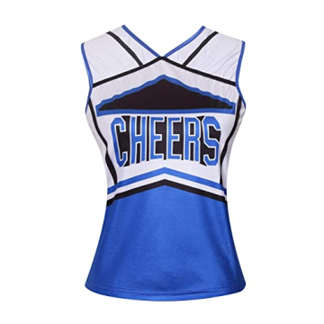 Colorful House Women’s Cheerleader Costume with Pom Poms