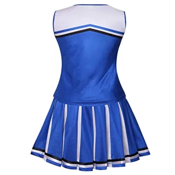 Colorful House Women’s Cheerleader Costume with Pom Poms