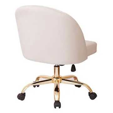OSP Home Furnishings Layton Mid-Back Adjustable Office Chair with 5-Star Base, Gold Finish and Oyster Velvet