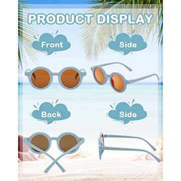 Stylish 16 Pairs Kids Sunglasses for Age 3-8