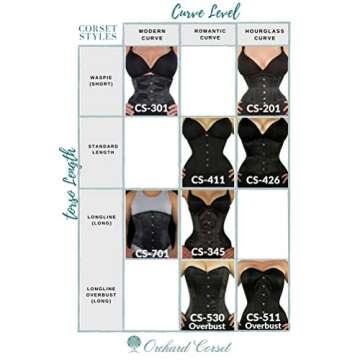 Orchard Corset CS-201 Black Underbust Waist Training Mesh Corset - Size 20