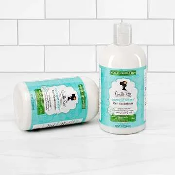 Camille Rose Coconut Water Curl Conditioner with Natural Coconut, Rosemary, & Castor Oils to Hydrate and Detangle, for Curly & Coily Hair Types, 12 oz
