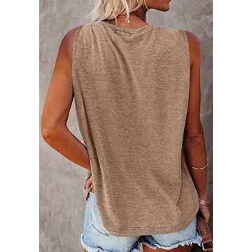 MIROL Women's Stylish Sleeveless Casual Tank Top with Pocket