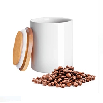 77L Ceramic Food Storage Jar with Bamboo Lid for Freshness