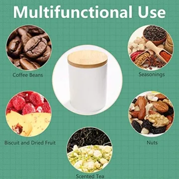 77L Ceramic Food Storage Jar with Bamboo Lid for Freshness