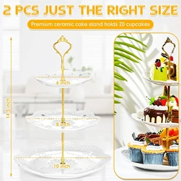 Elegant 3 Tier Porcelain Cupcake Stand for Events