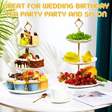 Elegant 3 Tier Porcelain Cupcake Stand for Events