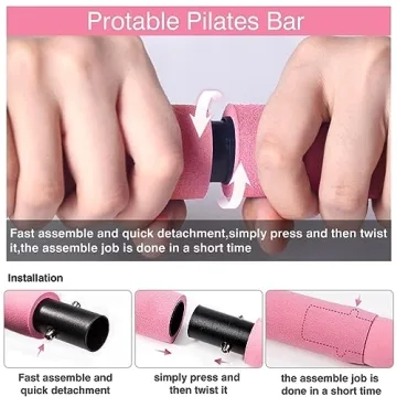 MALOOW Pilates Bar Kit with Resistance Bands for Fitness