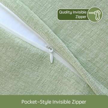 TINYSUN Green Decorative Scalloped Throw Pillow Covers Set of 2, Embroidered Scallop Wavy Design, Premium Chenille Cushion Spring Pillow Cover for Outdoor Sofa Couch Living Room(Mint Green,18x18 Inch)