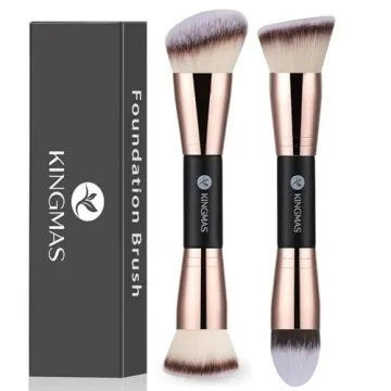 KINGMAS Premium Double-Ended Makeup Brush for Flawless Foundation & Contouring