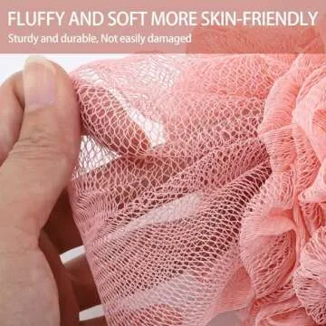 BTYMS 4 Pieces Bath Sponge Shower Loofahs 60g Mesh Pouf Bathing Sponges Bath Scrunchies Body Wash Puff Shower Puff