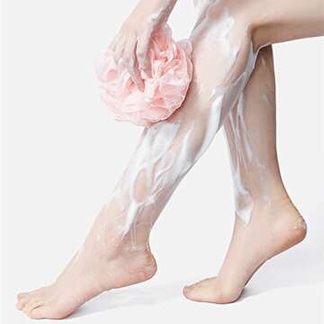 BTYMS 4 Pieces Bath Sponge Shower Loofahs 60g Mesh Pouf Bathing Sponges Bath Scrunchies Body Wash Puff Shower Puff