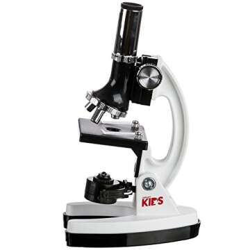 AmScope M30 Series 52-Piece STEM Microscope Kit for Kids - Monocular, Portable Compound Microscope f...