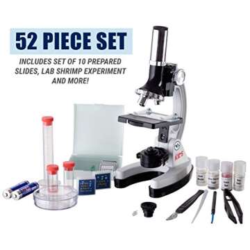 AmScope M30 Series 52-Piece STEM Microscope Kit for Kids