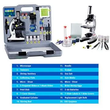 AmScope M30 Series 52-Piece STEM Microscope Kit for Kids
