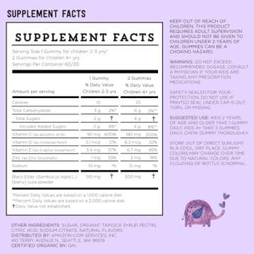 Mama Bear Kids Black Elderberry Gummies - Immune Support 60ct