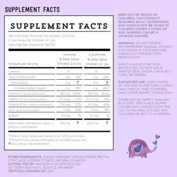 Mama Bear Kids Black Elderberry Gummies - Immune Support 60ct