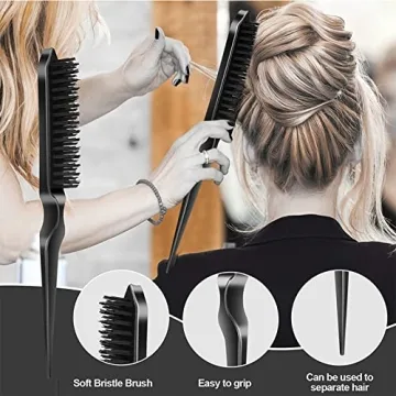 SWEET VIEW Slick Back Grooming Set - 3 Pcs Hair Brushes