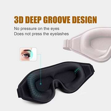 Hunrimu Sleep Eye Mask - 3D Blockout Eye Cover for Men and Women