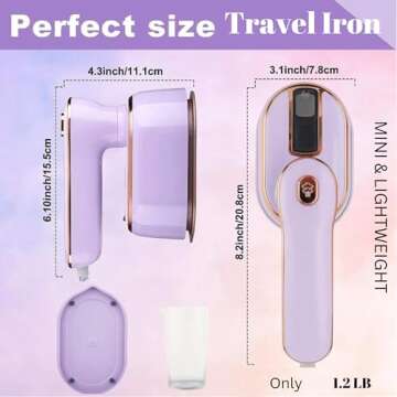 Portable 2-in-1 Steamer Iron for Travel and Home