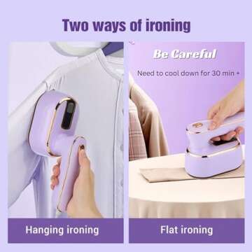 Portable 2-in-1 Steamer Iron for Travel and Home