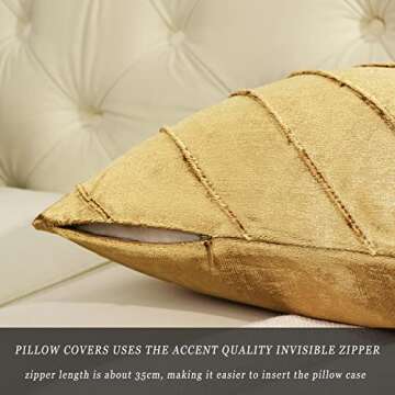 Elegant Gold Velvet Pillow Covers for Luxurious Home Decor